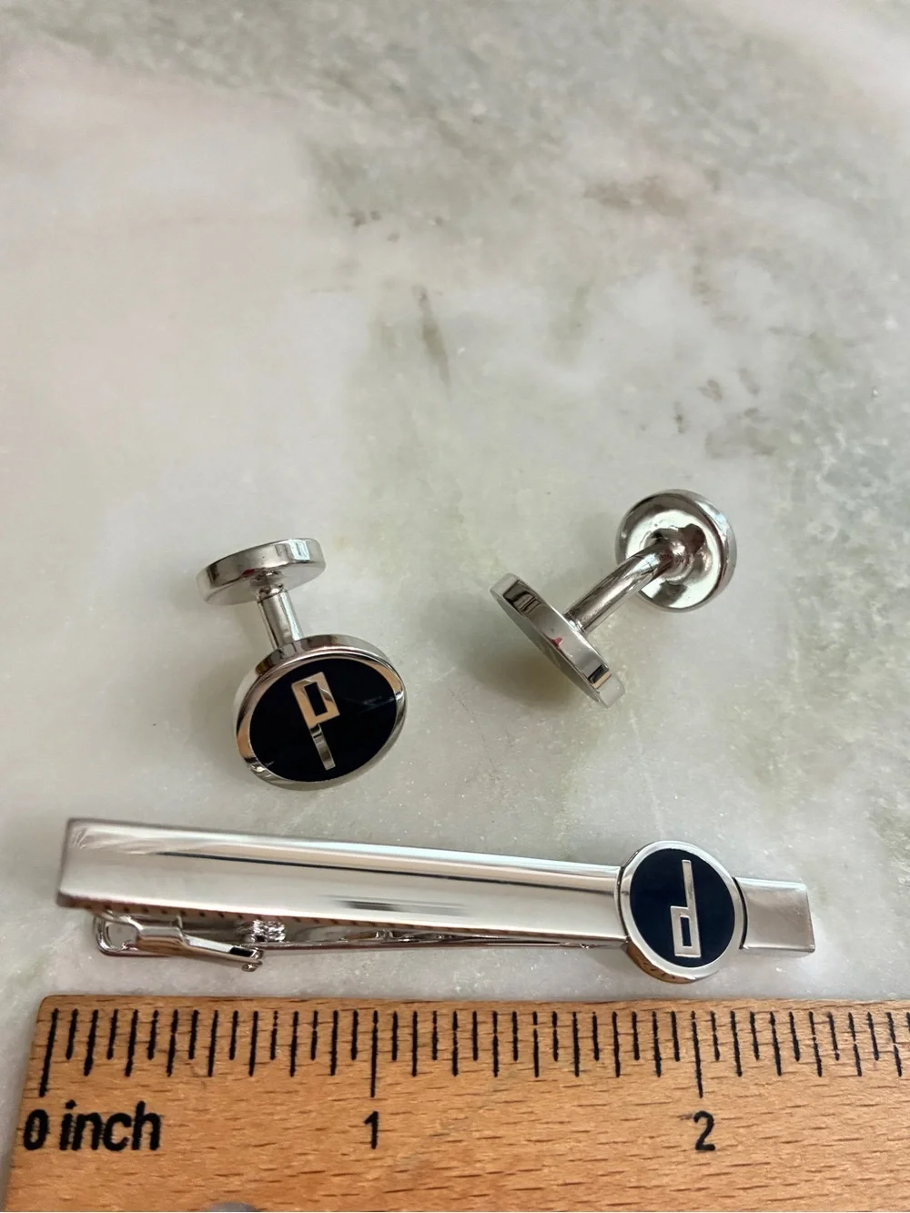 Dunhill Cuff Links + Tie Clip Set Vintage